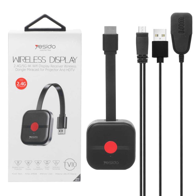 دانگل HDMI انتقال تصویر Yesido مدل WIFI TV10 (گارانتی شش ماه تعویض نیکان همراه)