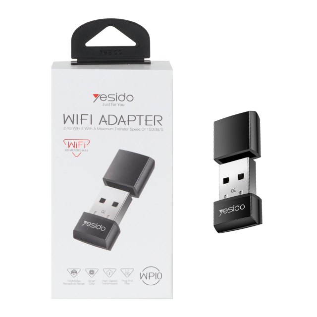 دانگل وای فای بی سیم Yesido مدل WP10 - مشکی (گارانتی شش ماه تعویض نیکان همراه)