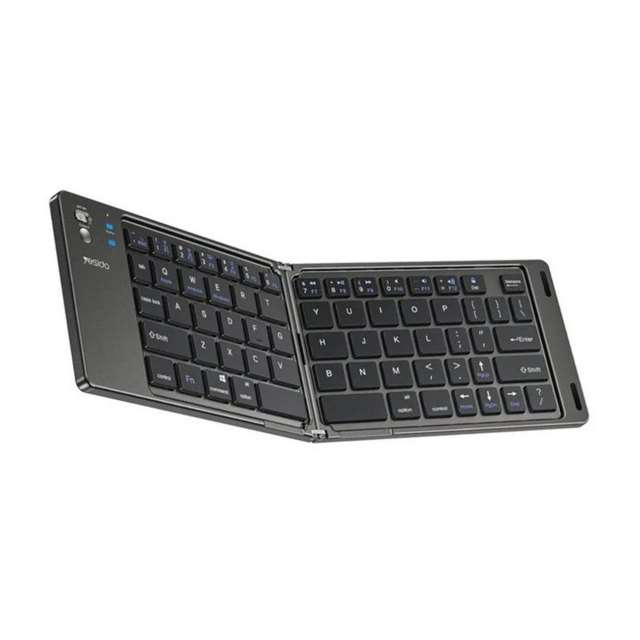 مینی کیبورد بی سیم شارژی تاشو Yesido مدل KB27 - مشکی (گارانتی شش ماه تعویض نیکان همراه)