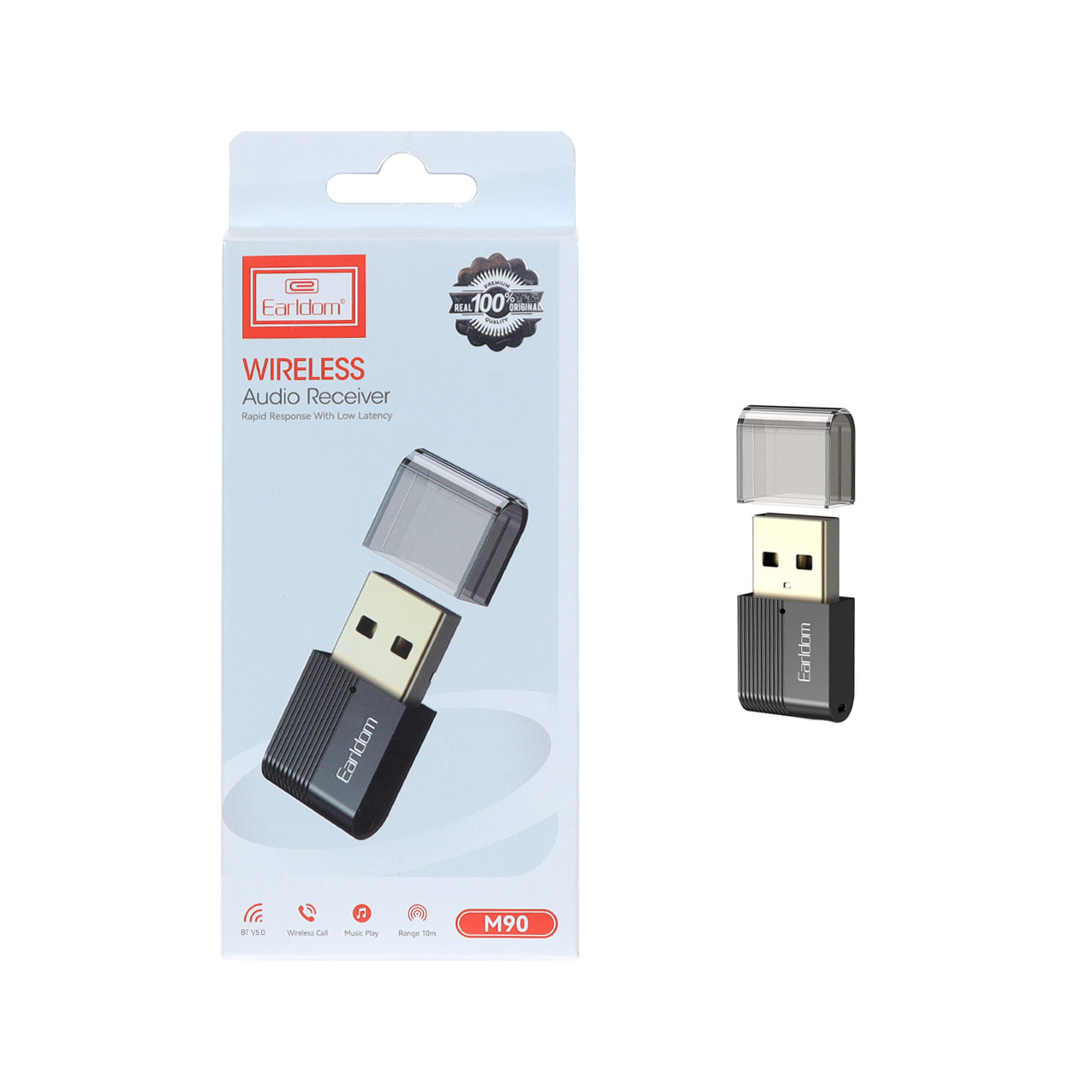 دانگل بلوتوث صدا Earldom مدل ET-M90 - مشکی (دارای میکروفن و قابلیت مکالمه)