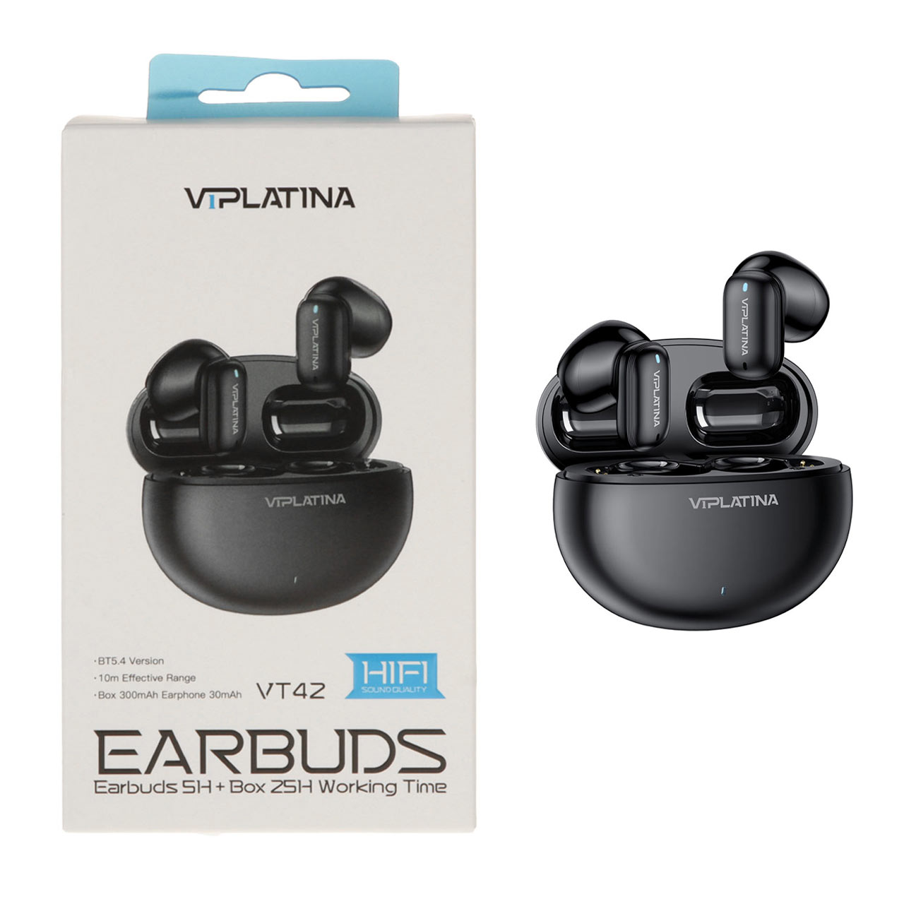 ایرفون بی سیم VIPLATINA مدل VT42 - مشکی (گارانتی 12 ماه تعویض نیکان همراه)