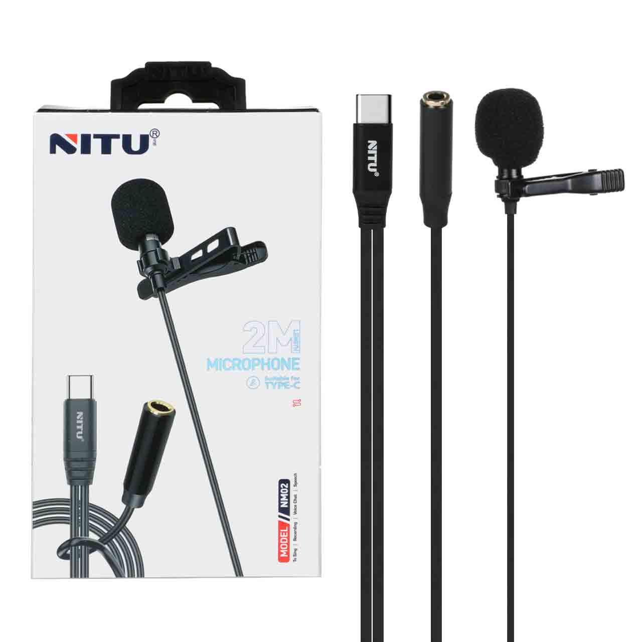 میکروفون یقه ای NITU Type-C مدل NM02 (گارانتی 12 ماه تعویض نیکان همراه)