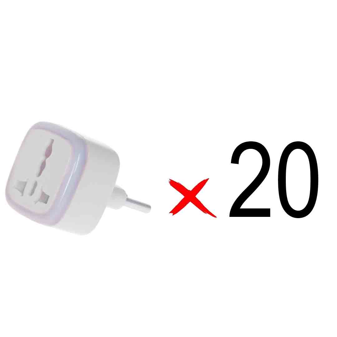 تبدیل برق 3 به 2 مدل M-03 - سفید - MMS - (RGB) (بسته 20 عددی)