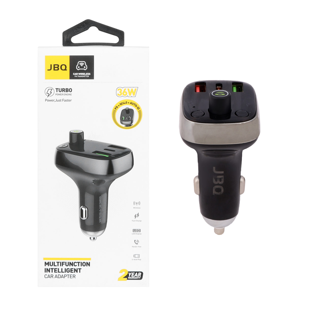 پخش کننده بلوتوث FM خودرو JBQ مدل CC-BM3 - مشکی (گارانتی یکساله رصاصی)