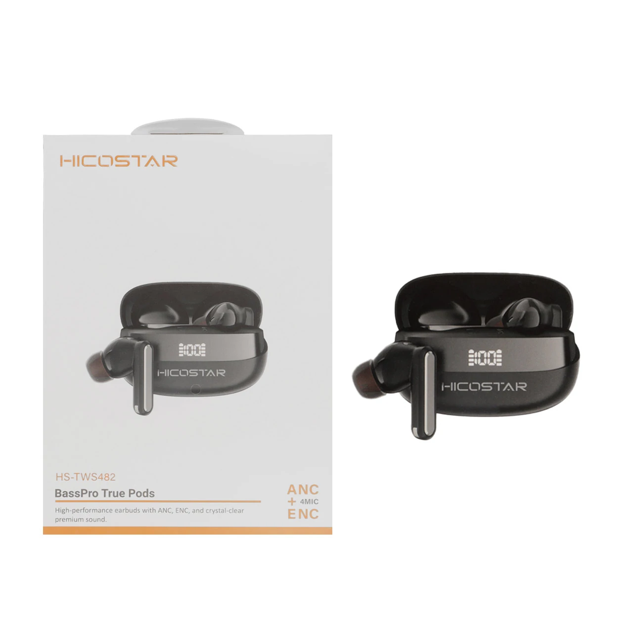 ایرفون بی سیم Hicostar مدل Bass Pro HS-TWS482 ANC+ENC - مشکی