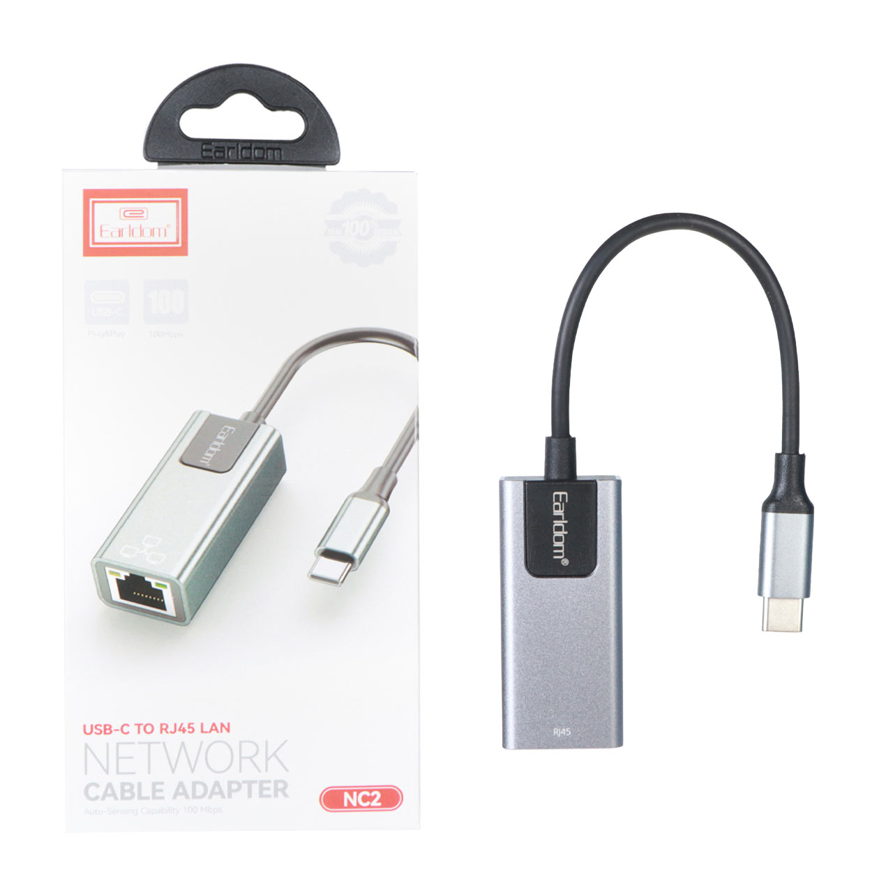 تبدیل Earldom Type-C To Ethernet مدل NC2 - مشکی