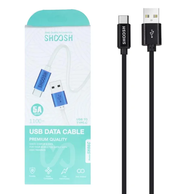 کابل شارژ 1.1 متری فست Shoosh Type-C مدل SH66C - مشکی - SMO