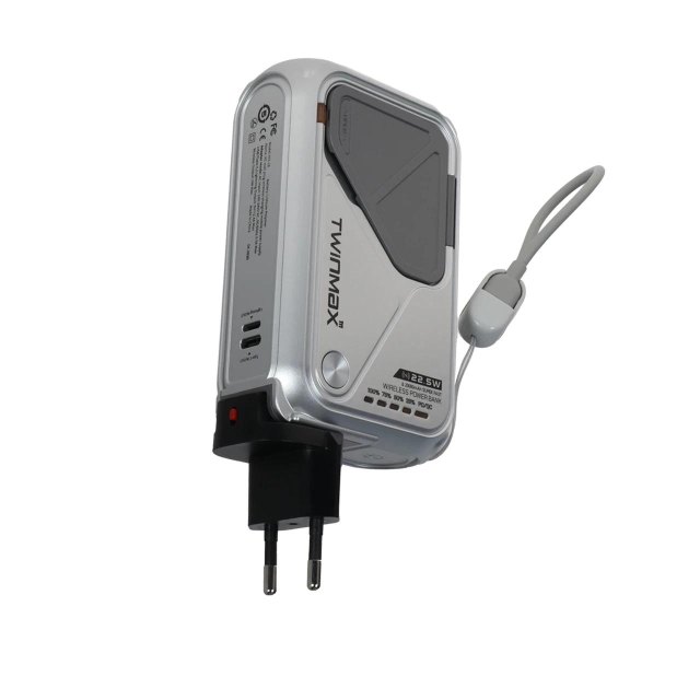 پاوربانک PD و فست شارژ TwinMax 22.5W 20000mAh مدل MZ-18 - نقره ای - MMX