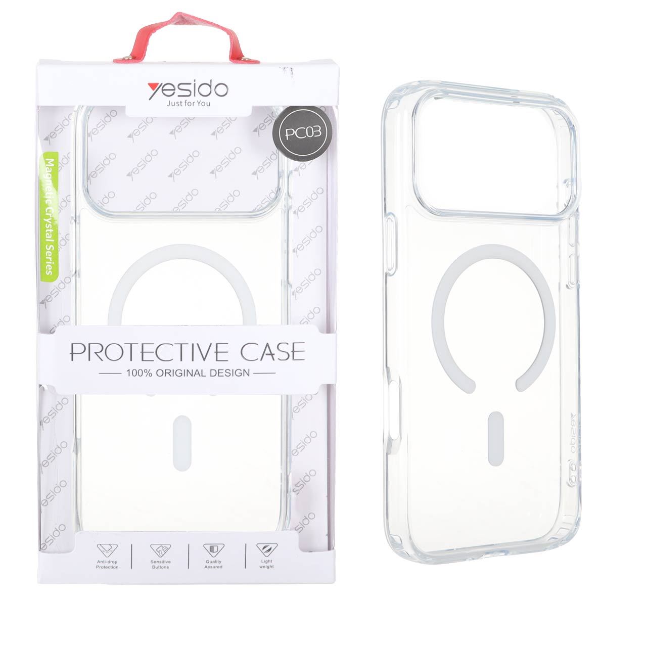 قاب اورجینال Yesido PC03 شفاف MagSafe مدل Apple iPhone 17 Pro Max / iPhone 18 Pro Max (پک دار)