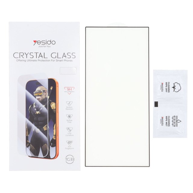 محافظ صفحه نمایش شیشه ای اورجینال Crystal Glass Yesido TG33 مدل Samsung Galaxy S24 Ultra (پک دار)