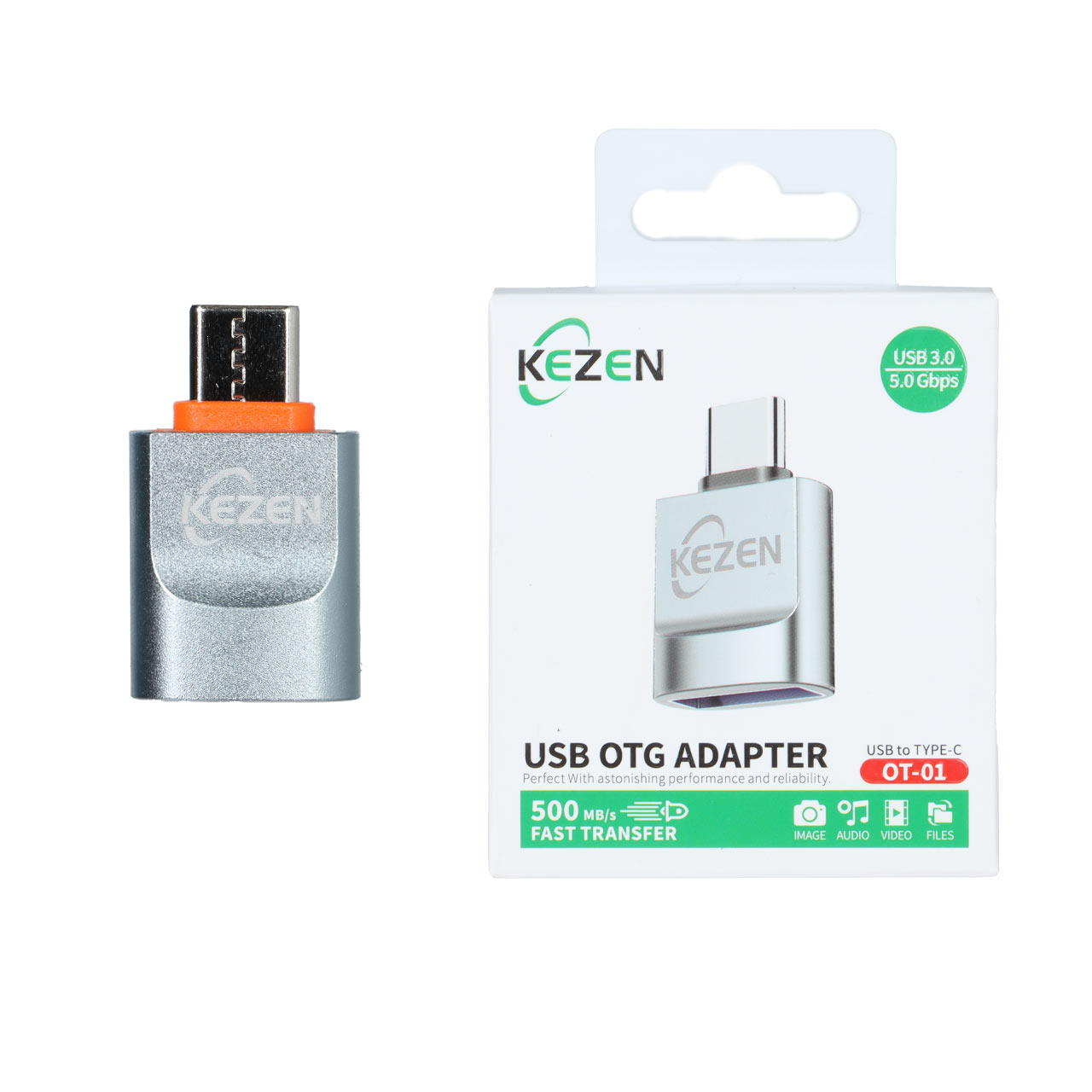 تبدیل Kezen Type-C To USB3.0 مدل OT-01 - آبی روشن - KZN