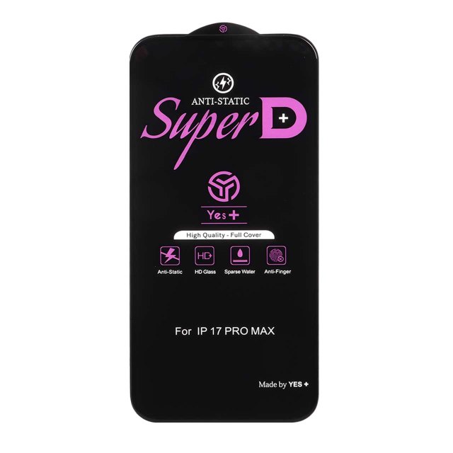 محافظ صفحه نمایش شیشه ای Super D Anti Static Yes Plus مدل Apple iPhone 17 Pro Max / iPhone 18 Pro Max