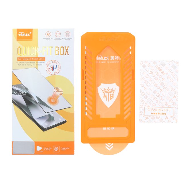 محافظ صفحه نمایش شیشه ای اورجینال Mietubl - Quick Fit Box استندشو Samsung Galaxy S25 Ultra (پک دار)