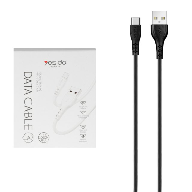کابل شارژ فست yesido Type-C مدل CA71 - مشکی (گارانتی12 ماه تعویض نیکان همراه)