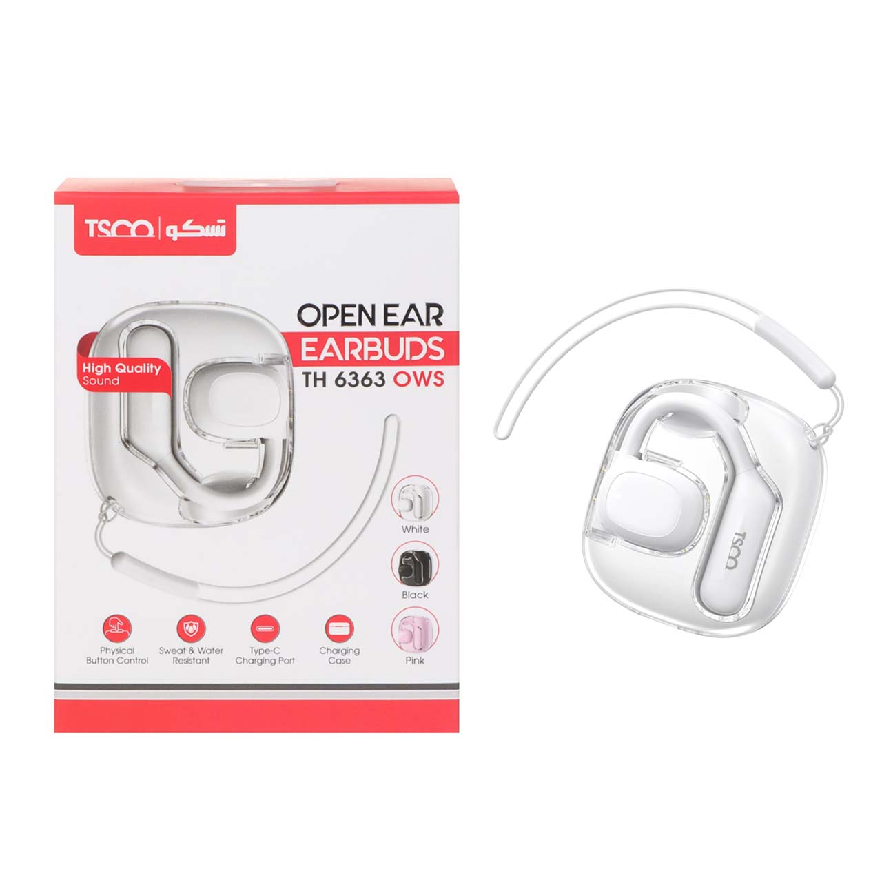 ایرفون بی سیم TSCO مدل TH 6363 OWS - سفید