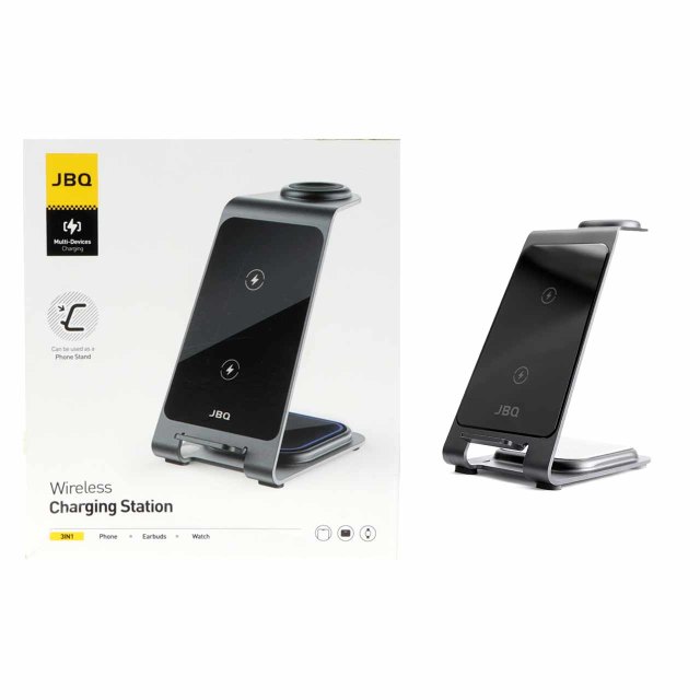 شارژر وایرلس سه کاره JBQ مدل WIC-01 - مشکی (گارانتی شش ماهه رصاصی)