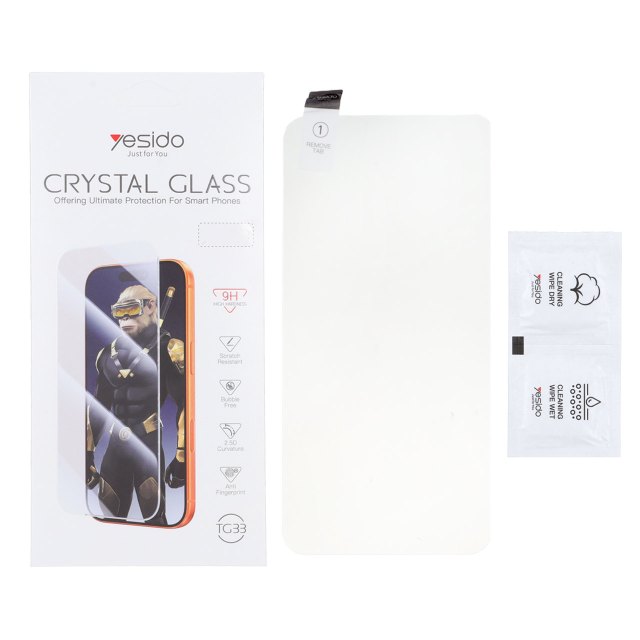 محافظ صفحه نمایش شیشه ای اورجینال بدون حاشیه Crystal Glass Yesido TG33 مدل Samsung Galaxy A37 (پک دار)