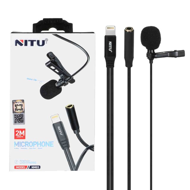 میکروفون یقه ای NITU Lightning مدل NM03 (گارانتی شش ماه تعویض نیکان همراه)