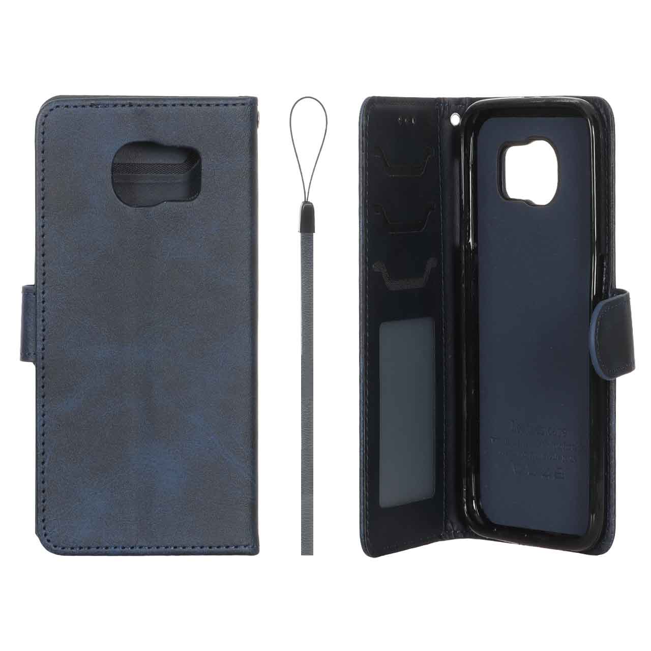 کیف موبایل مگنتی درجه یک داخل خز MNC Plus مدل Samsung Galaxy S6 - سرمه ای