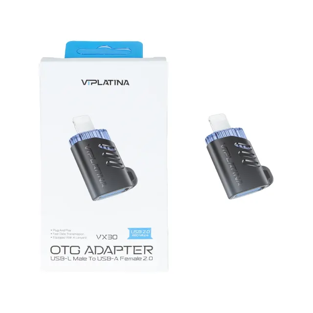 تبدیل VIPLATINA Lightning To USB مدل VX30 - مشکی (گارانتی 12 ماهه تعویض نیکان همراه)