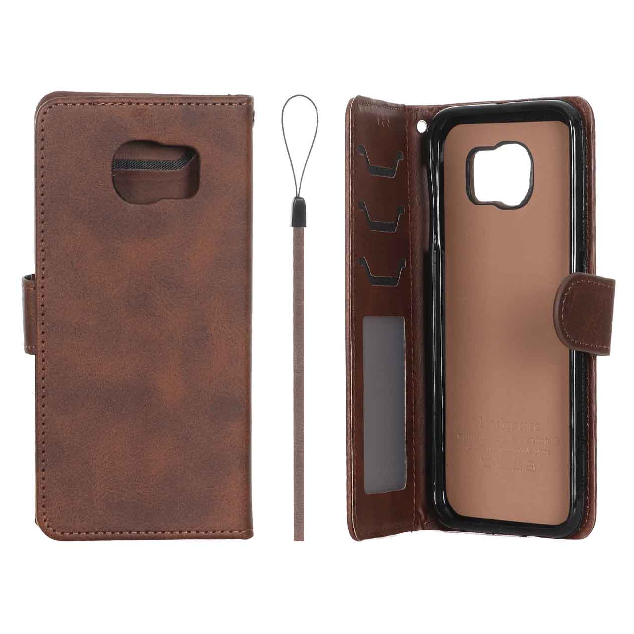 کیف موبایل مگنتی درجه یک داخل خز MNC Plus مدل Samsung Galaxy S6 - قهوه ای