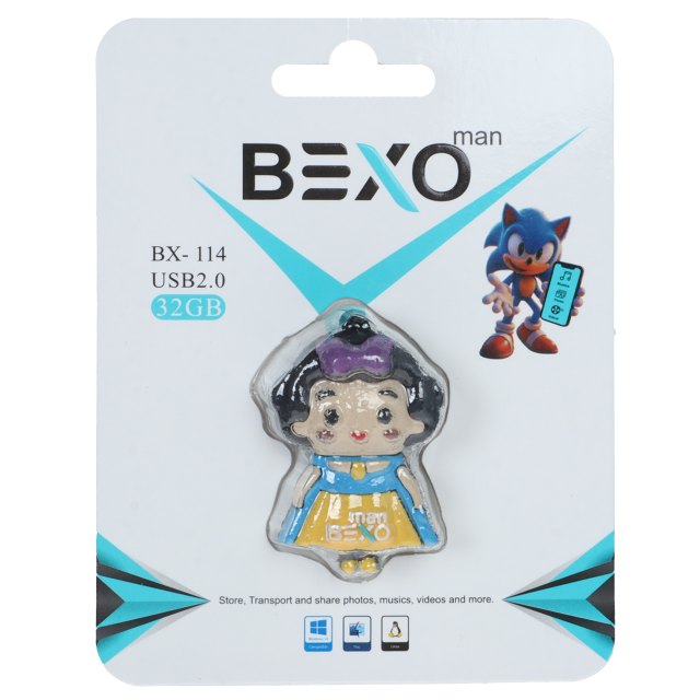 فلش مموری BEXO USB2.0 مدل BX-114 ظرفیت 32GB - عروسکی (گارانتی داده پردازی آواتک)