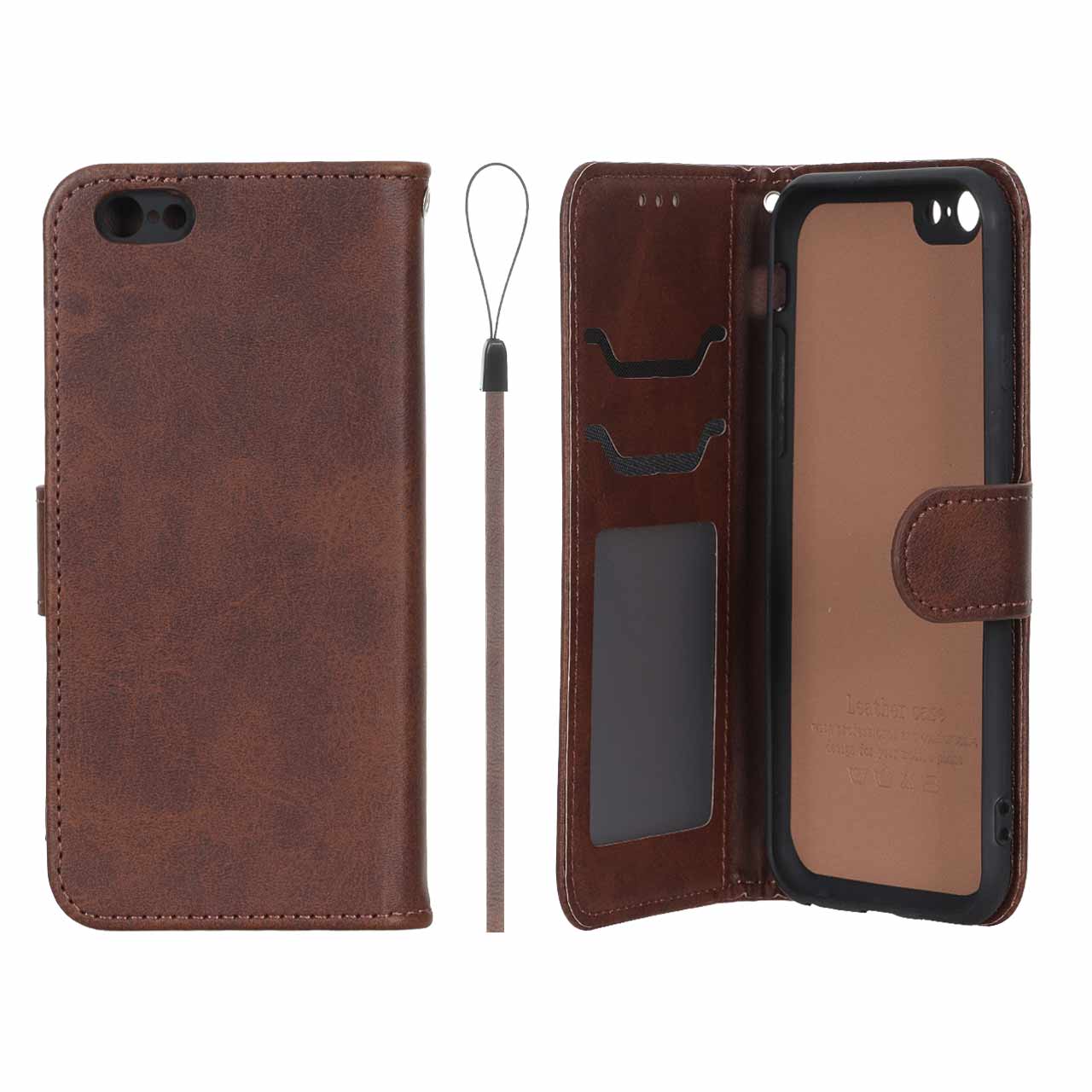 کیف موبایل مگنتی درجه یک داخل خز MNC Plus مدل Apple iPhone 6 / iPhone 6s - قهوه ای