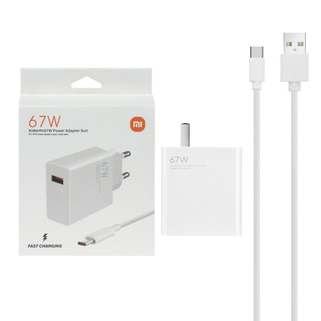 شارژر دیواری 67W فست تک پورت Xiaomi مدل MDY-12-ES به همراه کابل شارژ Type-C - سفید (گارانتی پارتیان پایا)