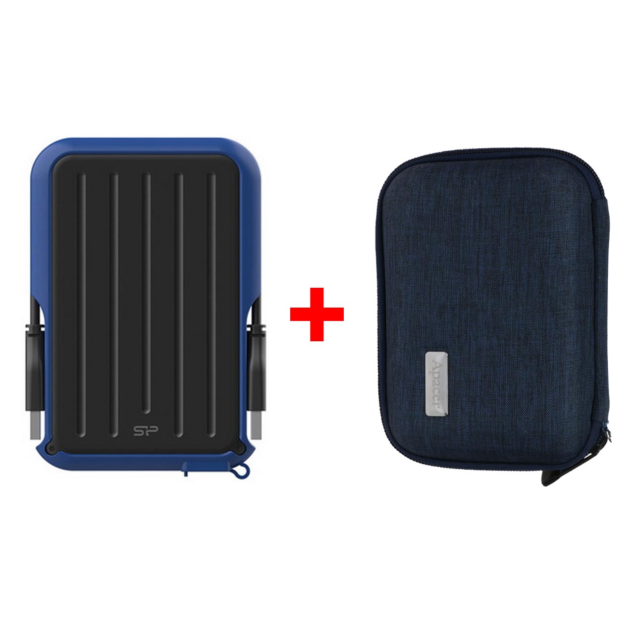 هارد اکسترنال Silicon Power USB3.2 مدل Armor A66 ظرفیت 2TB - آبی + کیف هارد هدیه