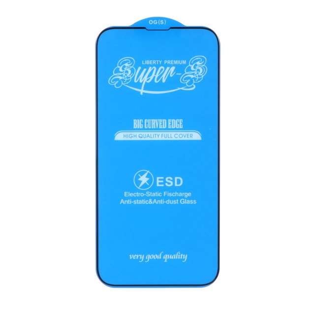 محافظ صفحه نمایش شیشه ای آنتی استاتیک مات Full Cover Super S-OG مدل Apple iPhone 13 / iPhone 13 Pro / iPhone 14 / 16e - مشکی (بدون پک)