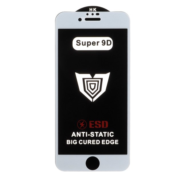 محافظ صفحه نمایش شیشه ای Full Cover ESD Anti Static - Super 9D مدل Apple iPhone 6 / iPhone 6S / iPhone 7 / iPhone 8 / iPhone SE 2020 - سفید