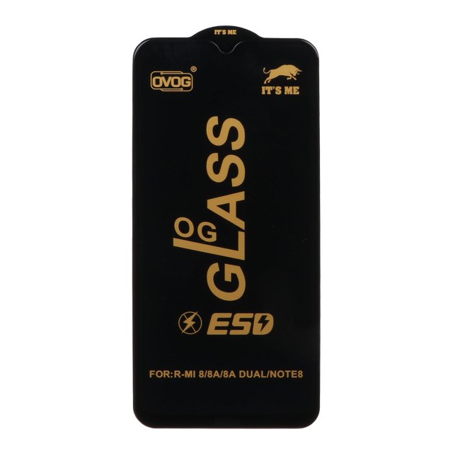 محافظ صفحه نمایش شیشه ای درجه یک Xiaomi Redmi Note 8 / Redmi 8 / Redmi 8A - Full Cover OG - ESD OVOG - (بدون پک) - مشکی