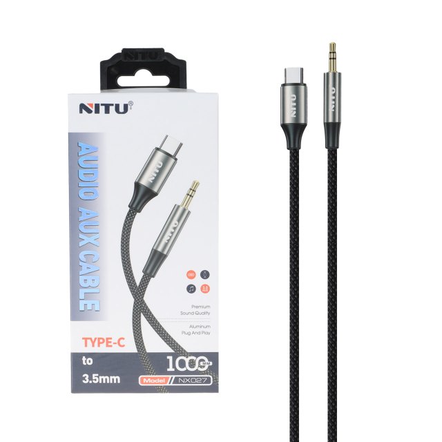 تبدیل NITU AUX To Type-C مدل NX027 - خاکستری (گارانتی 6 ماه تعویض نیکان همراه)