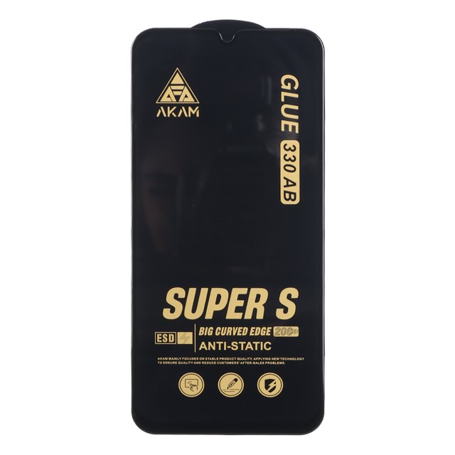 محافظ صفحه نمایش شیشه ای Full Cover Super S AKAM با چسب 330 مدل Xiaomi Redmi 15C / Poco C85 / Redmi A7 Pro