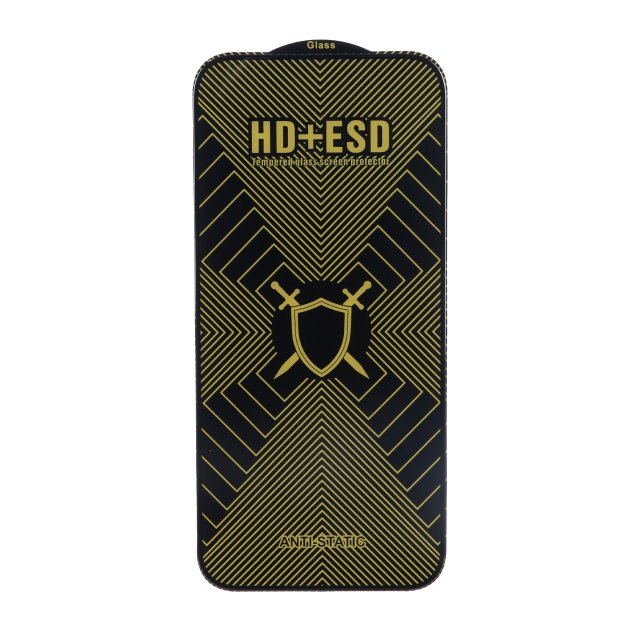 محافظ صفحه نمایش شیشه ای مشکی Full Cover HD Plus ESD مدل Apple iPhone 17 Pro Max / iPhone 18 Pro Max