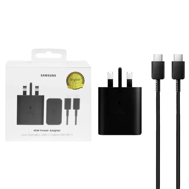 شارژر دیواری PD و فست Samsung مدل EP-T4511 45W به همراه کابل شارژ Type-C To Type-C - مشکی - ویتنام -kZN (گارانتی 12 ماهه Kezen)