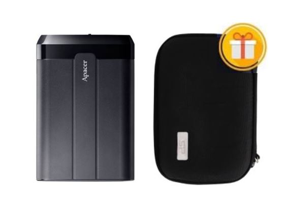 هارد اکسترنال APACER USB3.2-1TB مدل AC732 مشکی+کیف هارد