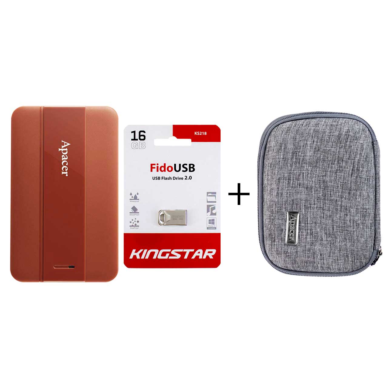 هارد اکسترنال Apacer مدل Reliable AC533 ظرفیت 2TB - نارنجی (فلش KingStar مدل Fido KS218 ظرفیت 16GB + کیف هارد هدیه)