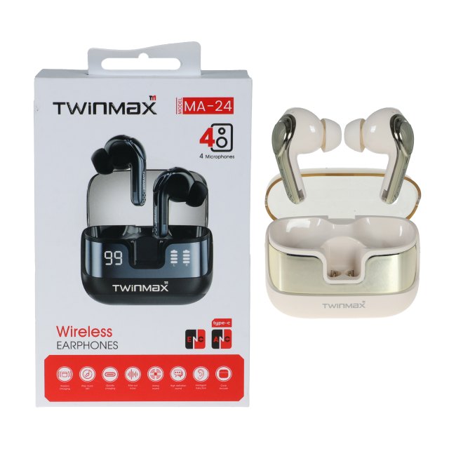 ایرفون بی سیم TwinMax مدل MA-24 ANC - طلایی - MMX