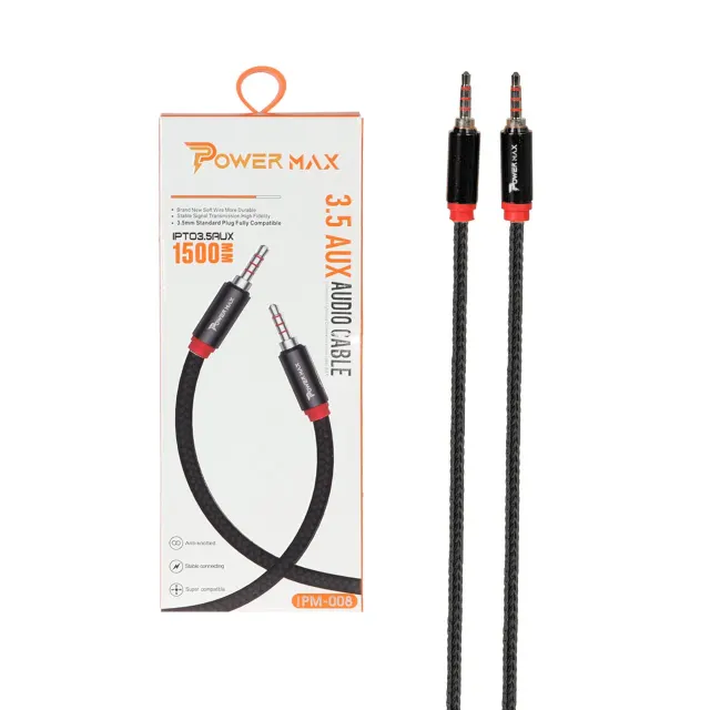 کابل 1.5 متری Power Max Aux مدل PM-008 - مشکی