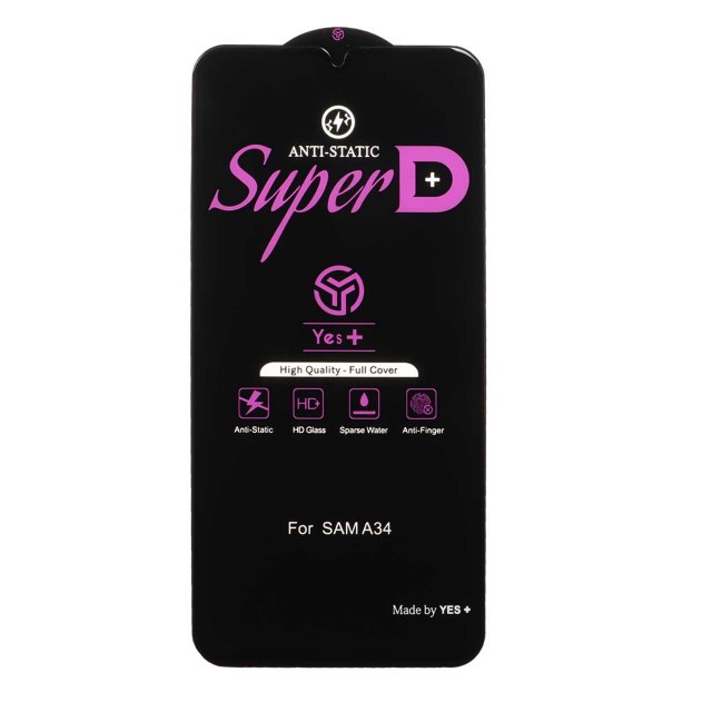 محافظ صفحه نمایش شیشه ای Super D Anti Static Yes Plus مدل Samsung Galaxy A34