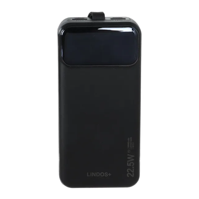 پاوربانک PD و فست شارژ Lindos+ 22.5W 30000mAh مدل LN-06 - مشکی (گارانتی تعویض یکساله شرکتی)