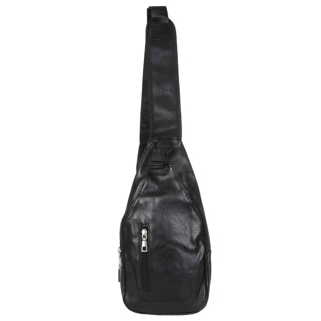 کیف تک بند مدل Body Bag چرمی - مشکی - کد1