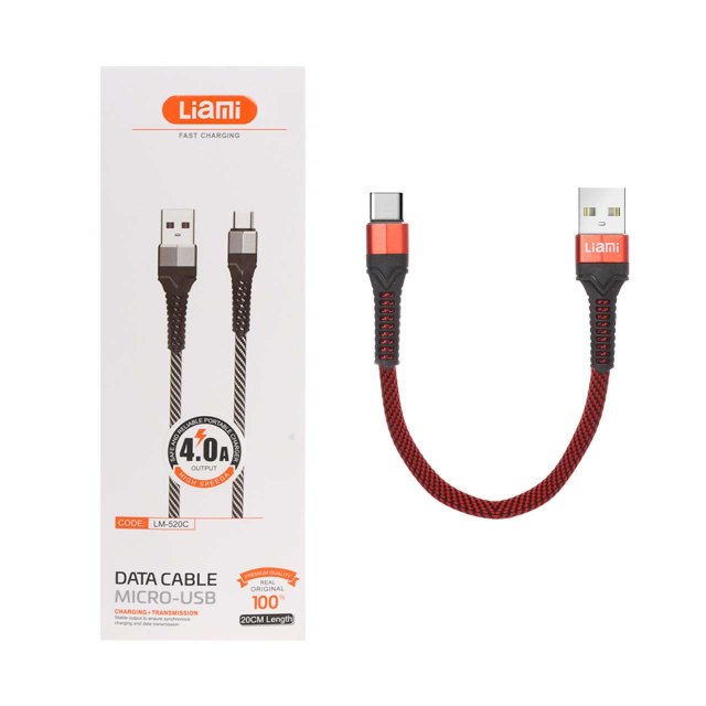 کابل شارژ فست پاوربانک Liami Type-C مدل LM-520C - قرمز (گارانتی شش ماهه شرکتی)