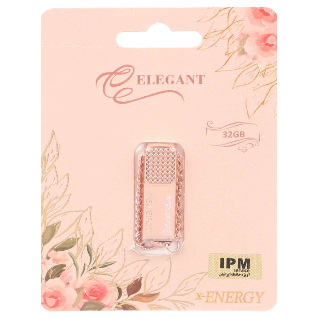 فلش مموری X-ENERGY USB2.0 مدل ELEGANT ظرفیت 32GB - رزگلد (گارانتی مادام العمر IPM)