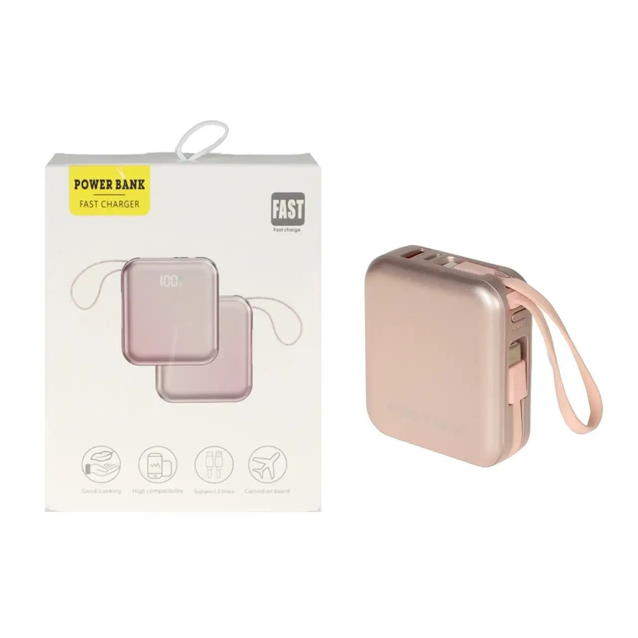 پاوربانک فست شارژ FirstYou 22.5W 10000mAh مدل OM03 - صورتی - MMS (گارانتی شش ماهه YA)