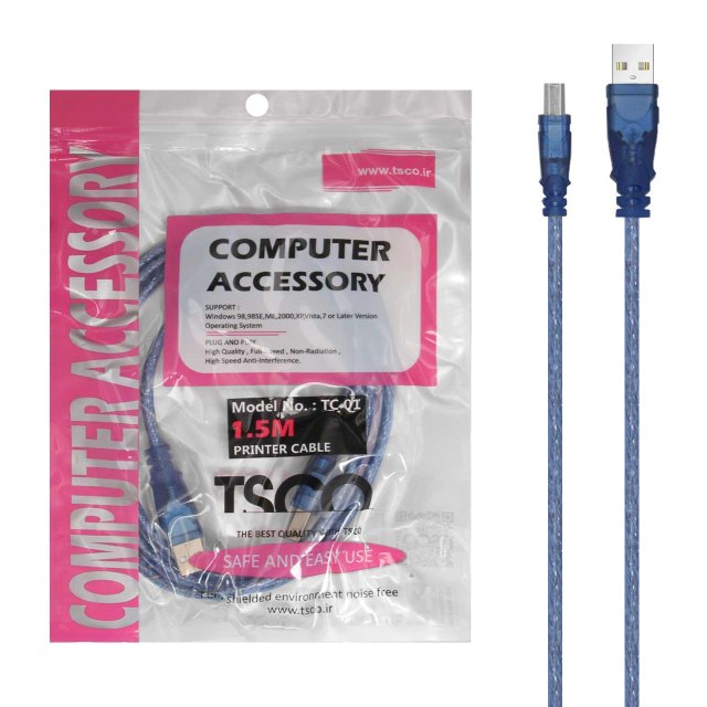 کابل پرینتر TSCO USB2.0 مدل TC 01 با متراژ 1.5 متر