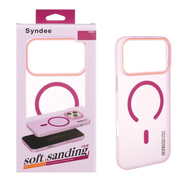 قاب اورجینال Syndee پشت مات MagSafe مدل Apple iPhone 17 Pro Max / iPhone 18 Pro Max - سرخابی (پک دار)