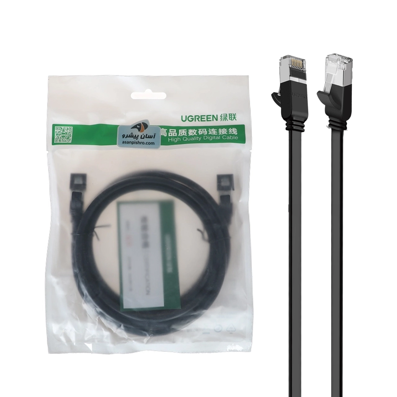 کابل شبکه دو متری UGREEN CAT6 مدل NW101-50192 - مشکی