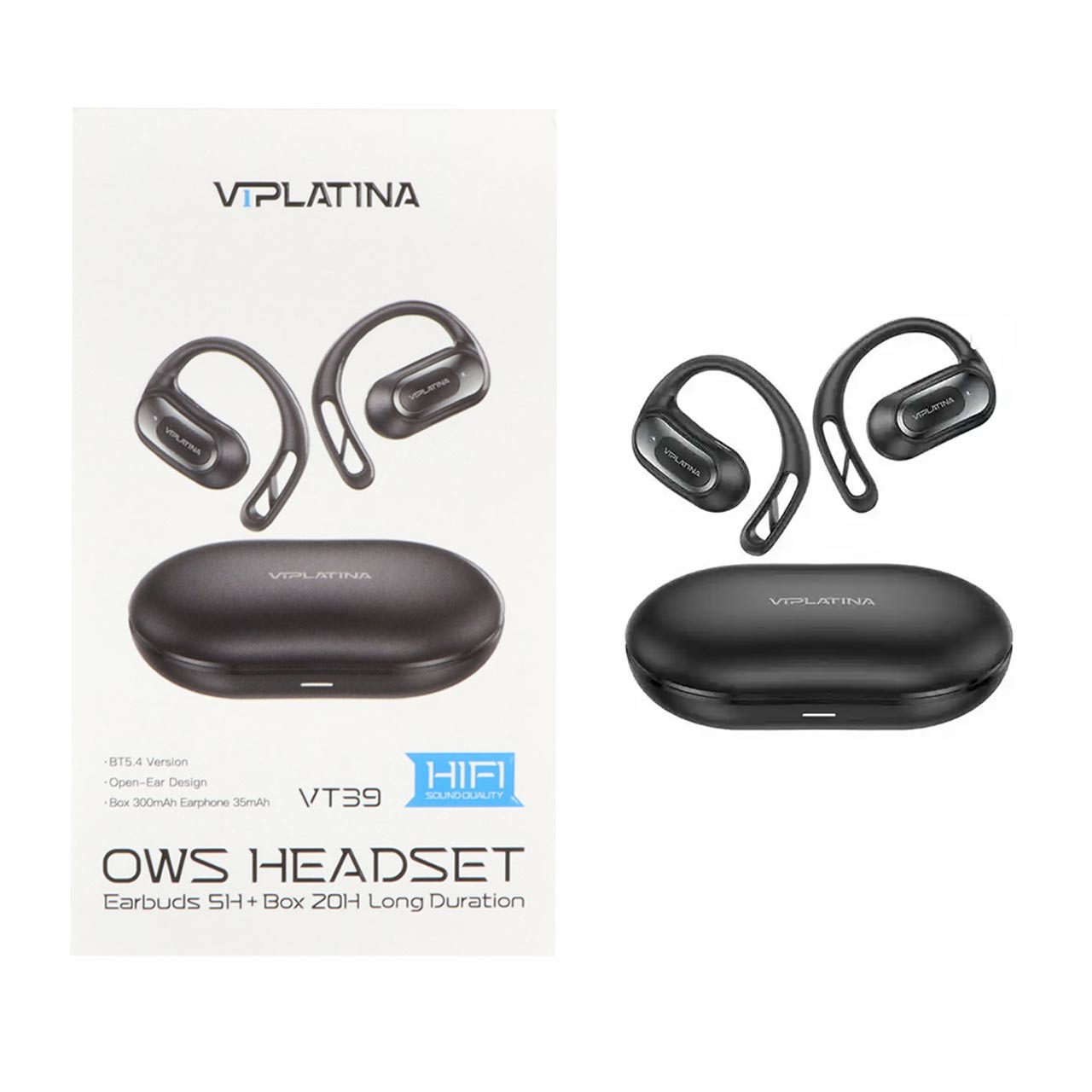 ایرفون بی سیم VIPLATINA مدل VT39 - مشکی (گارانتی 12 ماه تعویض نیکان همراه)